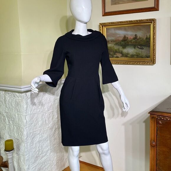 Michael Kors 1950’s Retro Style Wool Crepe Dress Made in Italy - Picture 2 of 16